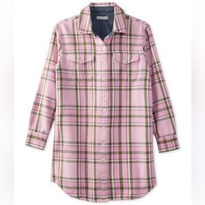 OUTERKNOWN Blanket Shirt Dress- Color / Pink Plaid Size Large